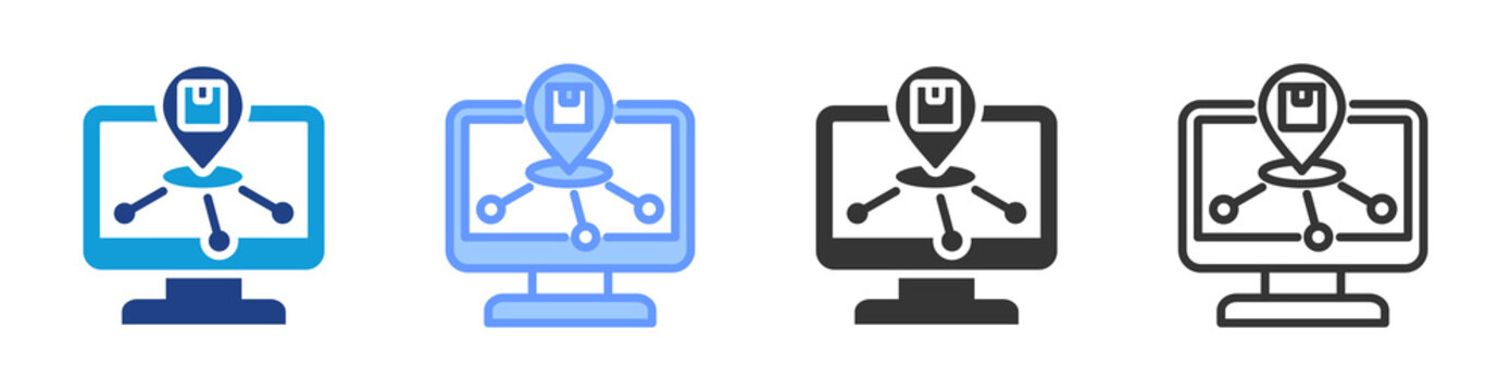 Digital Distribution icon set multiple style collection