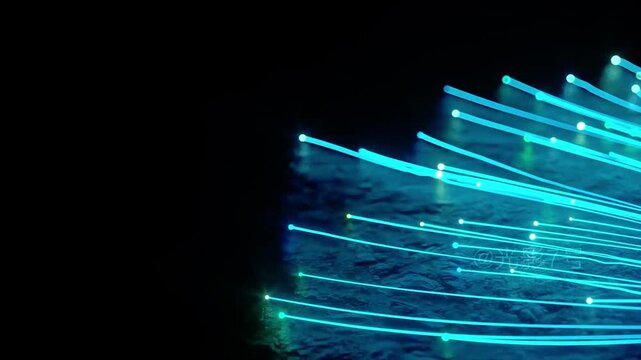 Captivating abstract 3d animation of vibrant data streams in motion, perfect for a dynamic VJ loop background. An mesmerizing 3d video experience