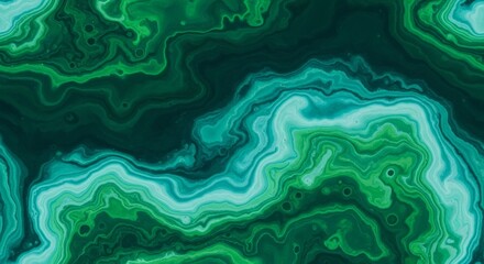 Abstract Algae Bloom Green and Turquoise Ocean Pattern