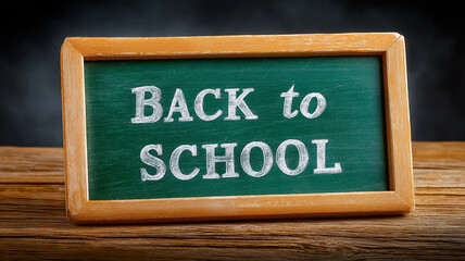 Fototapeta premium Back to school message on vintage green chalkboard