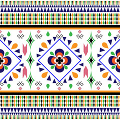 Geometric ethnic oriental seamless pattern traditional design for background, carpet, wallpaper, clothing, wrapping, batik, fabric, vector, illustration, embroidery style