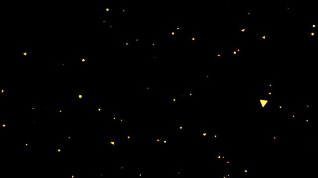 Gold Triangle Confetti Explosion on Black Background, Celebration Party Motion Effect, Luxury Promo Background 4K