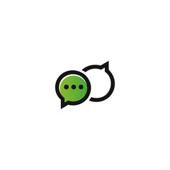 Obraz premium Chat discussion logo icon flat vector design