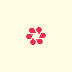 Minimal flower logo icon flat vector design
