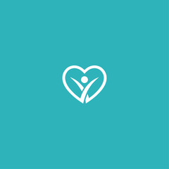 Love care logo icon flat vector design