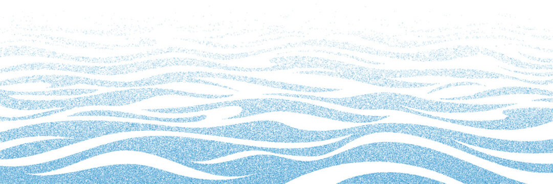 Ripples and sea waves, water surface, noisy texture, isolated on white background