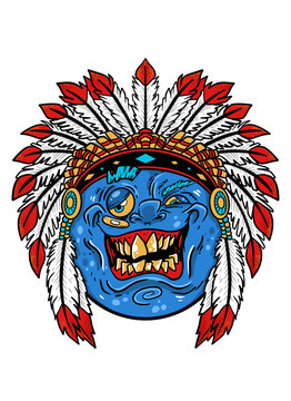 Zombie chuby indian tattoo