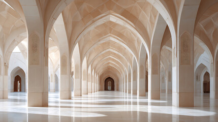 Obraz premium Intricate mosque interior with arched columns