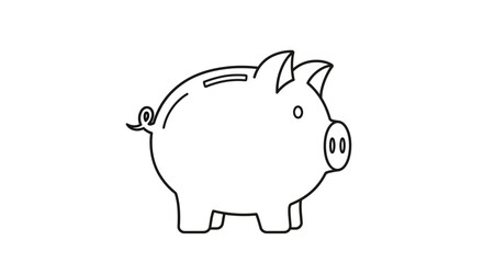 Obraz premium Piggy bank icon illustration on white background saving money concept