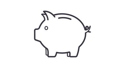 Obraz premium Minimalist piggy bank icon financial savings and investment concept illustration
