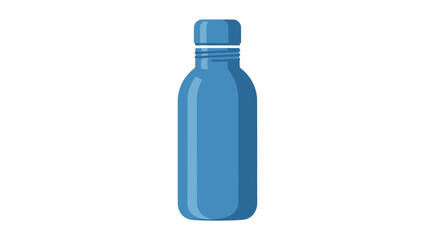 Isolated blue bottle illustration against white background for design elements
