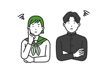 困る,学生男女