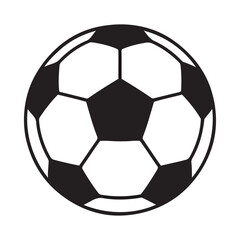 Fototapeta premium Black and white soccer ball illustration viewed from the front