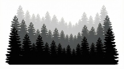 Obraz premium Misty Pine Forest Layers: Atmospheric Nature Scene