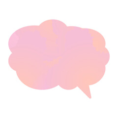 雲の形の淡いピンク水彩グラデーションの多形状吹き出しフレーム やわらかいにじみ表現の会話用背景素材集 © moonillust