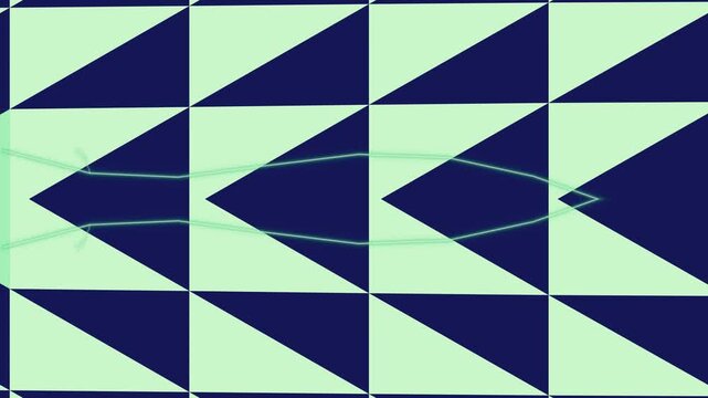 Animated navy and mint chevron triangle pattern background loop.