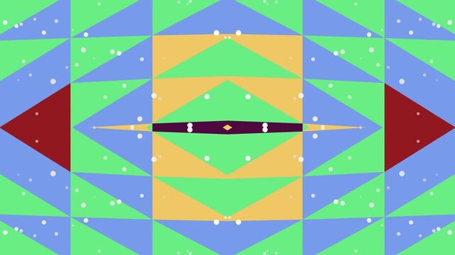 Colorful geometric kaleidoscope triangles seamless looping pattern animation.