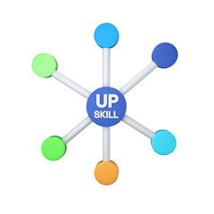 Skill Tree Node 3D Illustration