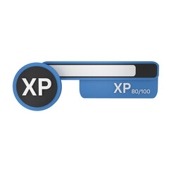 XP Bar Emblem 3D Illustration