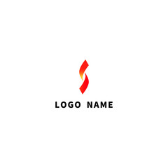 Obraz premium Stylish Flame Letter S Logo with Red to Orange Gradient for Passionate Brands