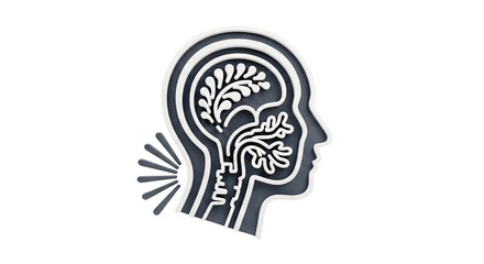 Obraz premium Abstract Human Head and Brain Anatomy Icon
