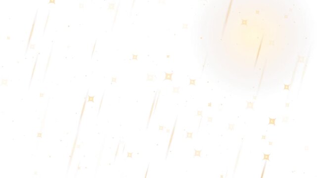 White background animation  golden stars and lines  a dynamic and visually appealing composition