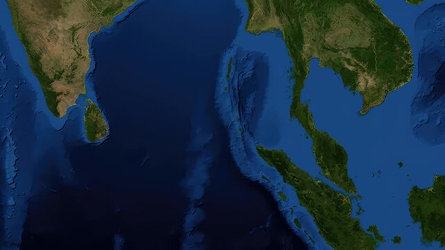 Satellite Map Zoom Animation From World View To Phuket Thailand