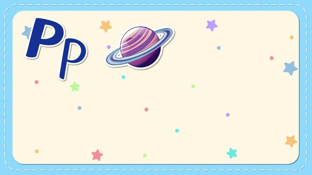 Educational Alphabet Animation for the Letter P with Illustrated Vocabulary Words
