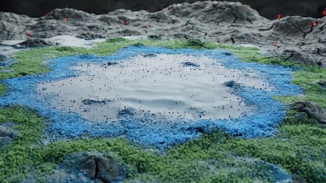 Abstract CGI Representation of Dry Eye Risk Management and Moisture Restoration Process