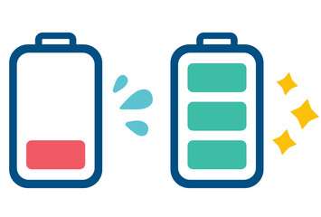 消耗と満タンのバッテリーマークのアイコンセット © y13991