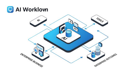 An isometric 3d illustration of a social network concept featuring business icons and a computer server for global internet communication technology in a modern office design