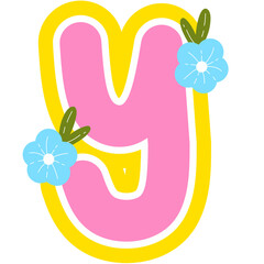 Lowercase Alphabet with Flower