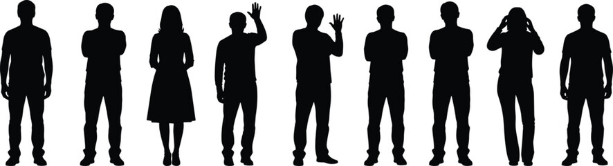 Sitting people silhouette collection, chair poses characters set, human body language figures, black social interaction icons, vector illustration bundle pack © Motiur