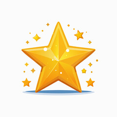 Obraz premium Golden Star Award with Sparkles and Light Effects.