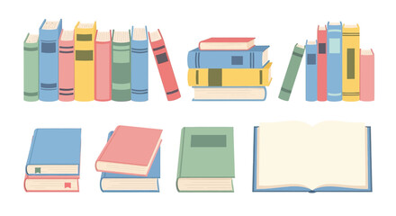 Collection of Colorful Books and Novels.