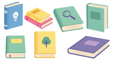 Collection of Colorful Books with Various Covers.