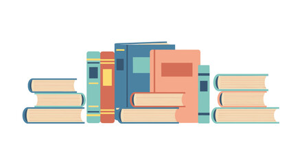 Stack of Books with Colorful Covers.