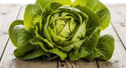 Obraz premium green cabbage on wooden background