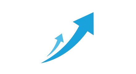 Two blue arrows pointing upwards indicating growth and progress.