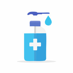 Fototapeta premium Hand sanitizer bottle with cross symbol for hygiene.