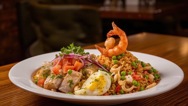 Ceviche paired with fried rice