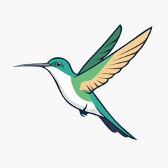 Fototapeta premium Hummingbird in Flight - A Vibrant Display of Natures Beauty.