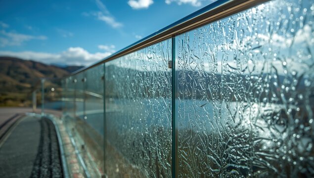 Five-layer laminated tempered glass railing