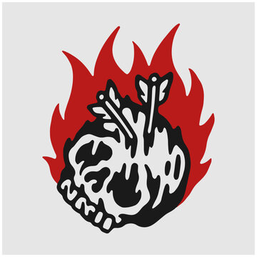 illustration vector tattoo design fire