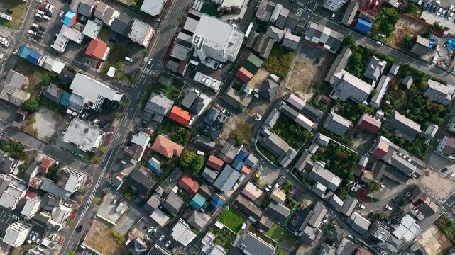 住宅地の真俯瞰ドローン空撮