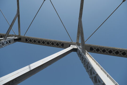 Steel Structure Against Blue Sky &ndash; Abstract Industrial Architecture Perspective