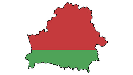 drawing of belarus flag map.