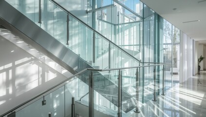 Obraz premium Steel balustrades and transparent barrier