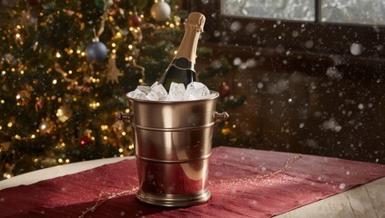 Stunning image of champagne in an ice bucket