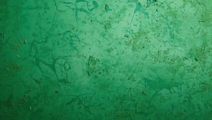 Fototapeta premium The green floor is dirty with dust and footprints